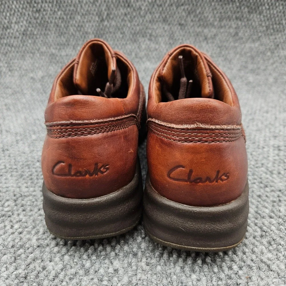 Clarks Mens 11.5M Brown Leather Oxford Casual Comfort Moccasin Toe Shoes 37076